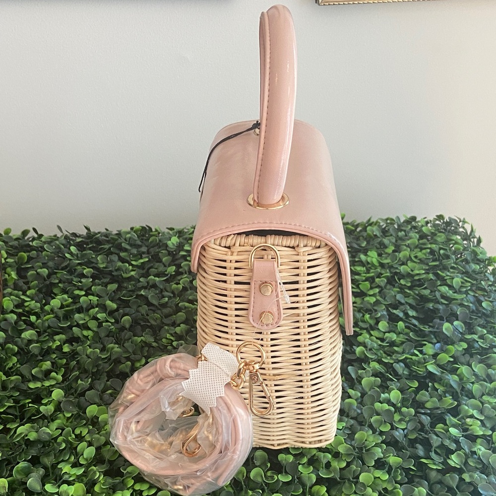 Olga Berg Pink and Cream Mini Bag - Picture 2 of 5